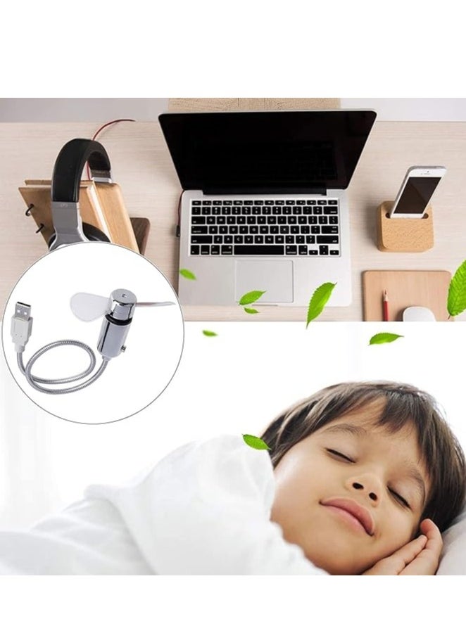 Generic - New USB LED Clock Fan with Temperature Mobile USB Real Time Fan Fahrenheit and Celsius Display Portable Cooling Mini USB Quiet Gooseneck Fan - Image 1