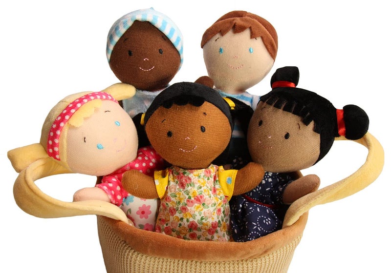 Snuggle Stuffs Basket of Buddies Plush Diversity Multicultural Ethnic Dolls | Diversity Toys for Toddlers | Soft Multicultural Dolls for Preschool Classroom, Daycare or at Home | Set of 5-8" - Image 4