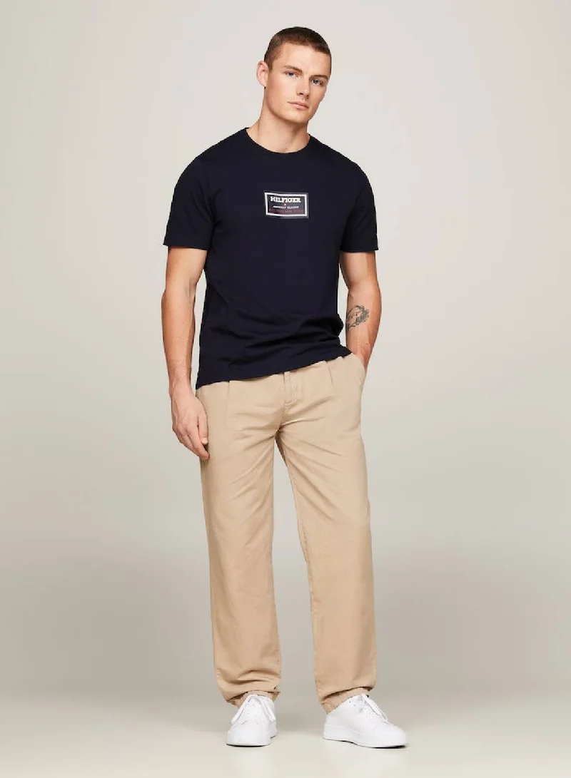 TOMMY HILFIGER Men's Logo Print Jersey T-Shirt -  Pure cotton jersey, Blue