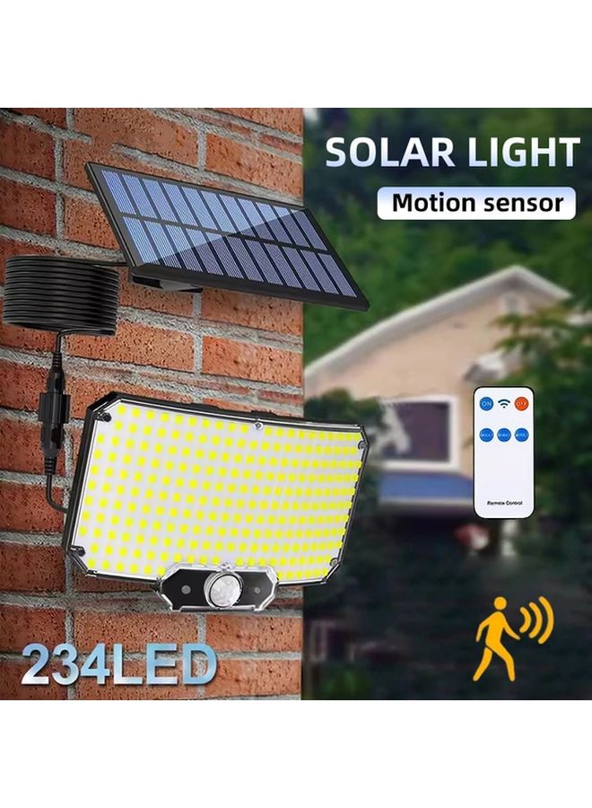 1 قطعة ضوء جدار خارجي بالطاقة الشمسية، 234 مصباح LED، حساس حركة، جهاز تحكم عن بعد، 3 أوضاع للممر والفناء والحديقة - Image 2