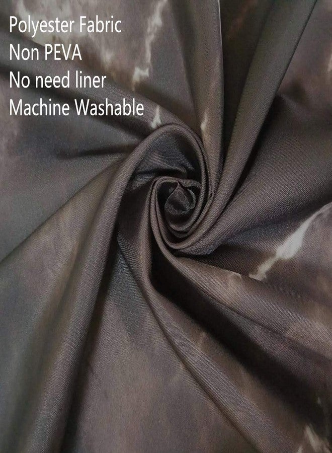 LB Black Marble Shower Curtain Abstract Modern Natural Black Grey Marble Bathroom Curtain 60x72 inch Waterproof Polyester Fabric Bath Curtain Hooks Included - Image 4