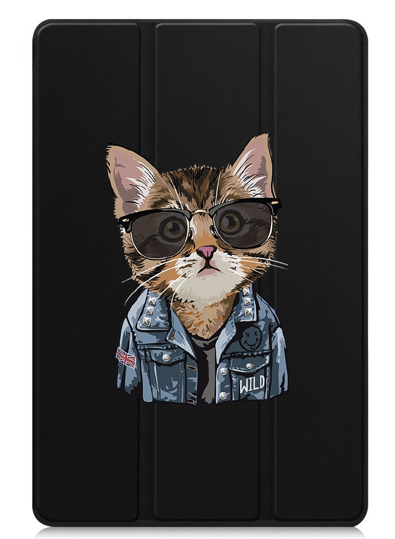 Theodor Protective Flip Case For Apple iPad Pro 11 (2024) With Trifold Stand Auto Wake Sleep Shockproof Cover swag cat - Image 1