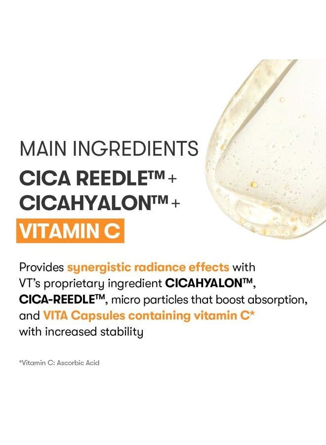 VT Cosmetics Vita-Light Reedle Shot 100, Serum with Vitamin C Capsules, Vitamin E, Hydrating Care, Korean Skincare for Sensitive Skin 1.69Fl Oz(50ml) - Image 4