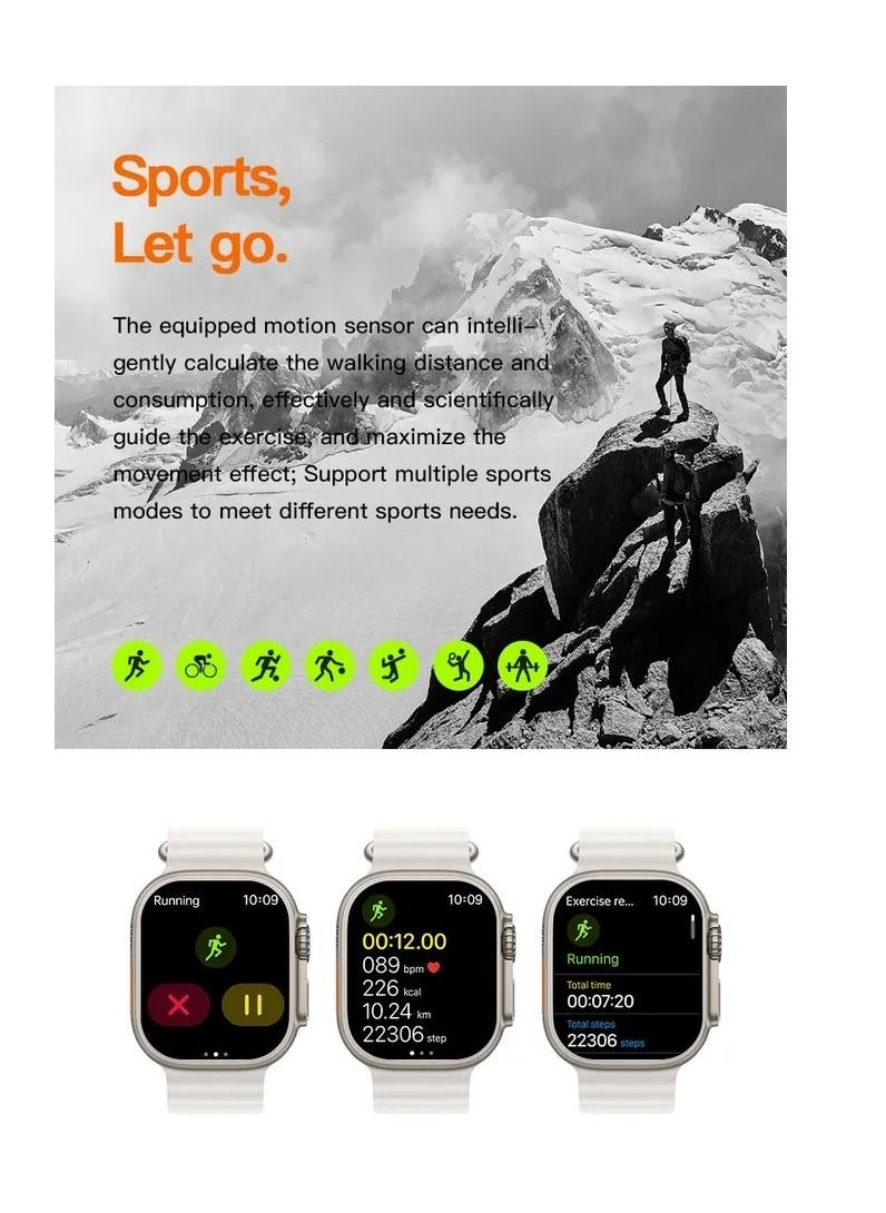 AROAQ - T900 Ultra New Features Super Fast Smart Watch White - Image 1