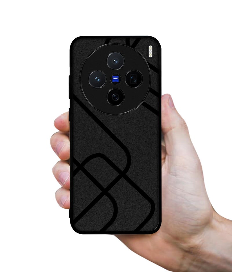 Casotec Zig-Zag Black Line Design Premium 2D Printed Metal Back Case Cover for Vivo X200 5G - Image 3