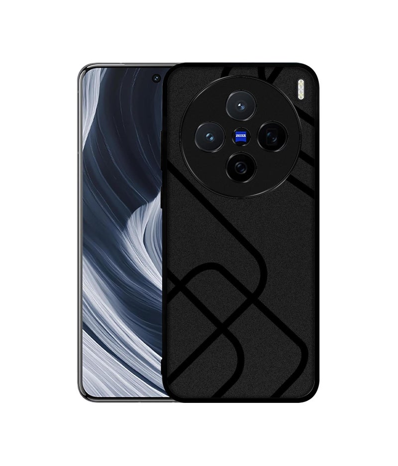 Casotec Zig-Zag Black Line Design Premium 2D Printed Metal Back Case Cover for Vivo X200 5G - Image 1