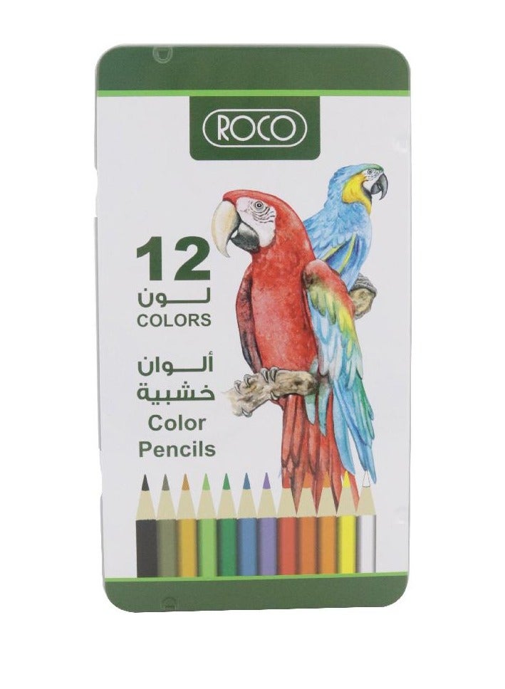 روكو طقم أقلام ألوان خشبية مكون من 12 قطعة متعدد الألوان - Image 1
