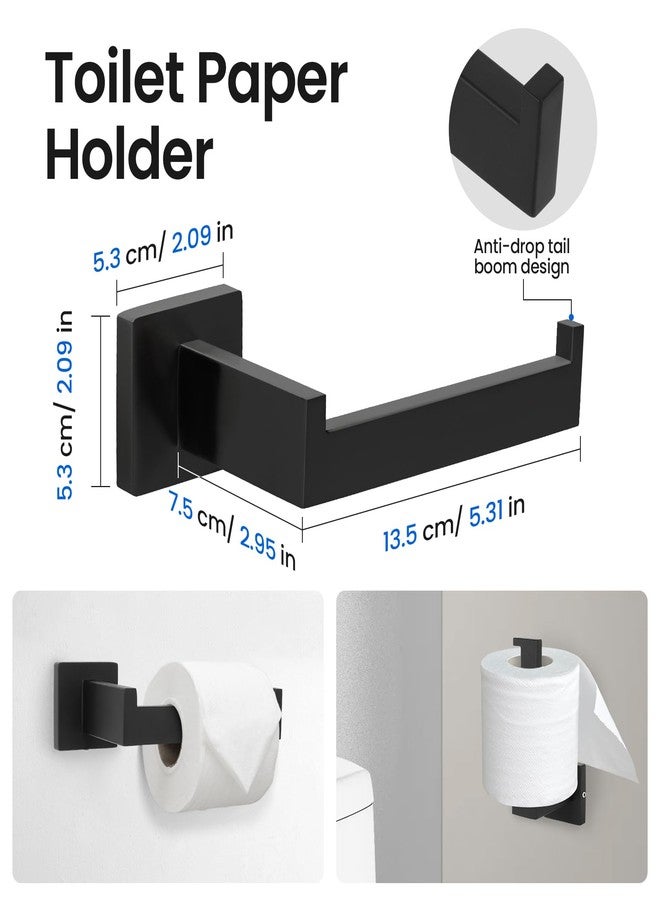 FAHKNS 10 PCS Bathroom Hardware Accessories Set 23.6 Inch Stainless Steel Bath Towel Bar Set Square Towel Ring Set for Bathroom Wall Mounted, Black - Image 4