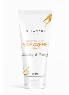 Glamveda Rice Water Hydrate & Glow Cream Mask ; For Dull & Dry Sensitive Skin ; No Paraben Sls ; 80Gm  - Image 2
