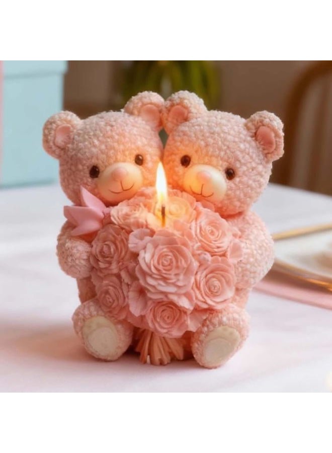 EVERELAM Large Flower Bear Cylinder Molds Silicone Wave Spiral Candle Mold - Silicone Resin Casting Molds for Candle & Resin & Soap Craft Supplies - Image 2