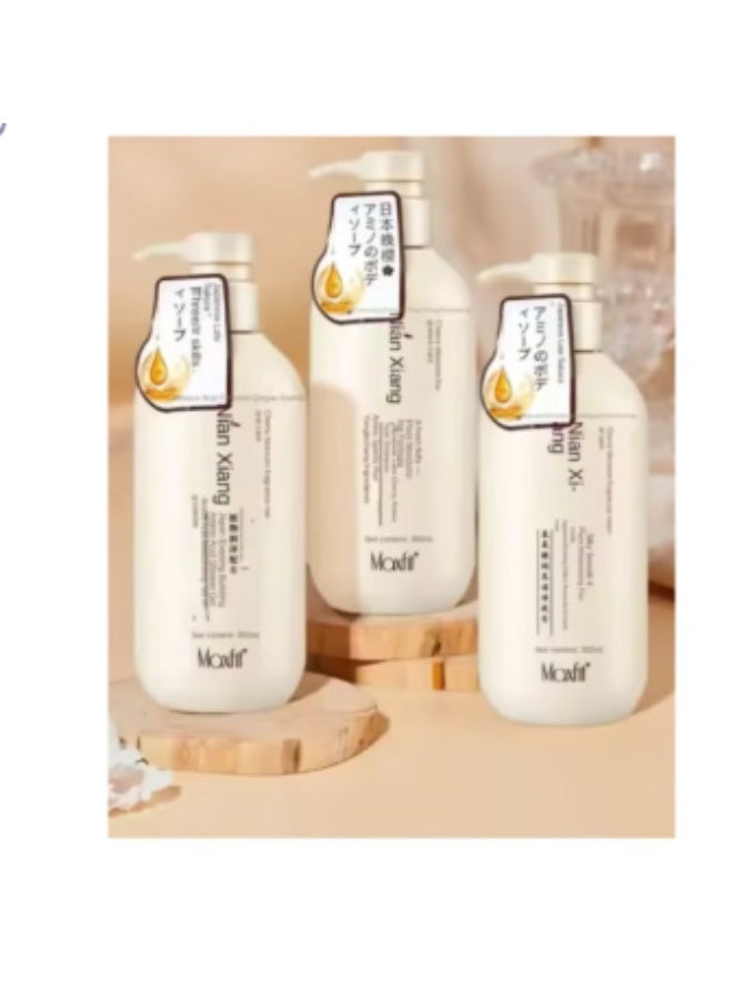 MAX FIT Japanese Sakura shampoo 3PES (original) for hair growth, preventing hair loss and removing dandruff, lotion to moisturize and soften and skin glasses 300 ml - Image 2