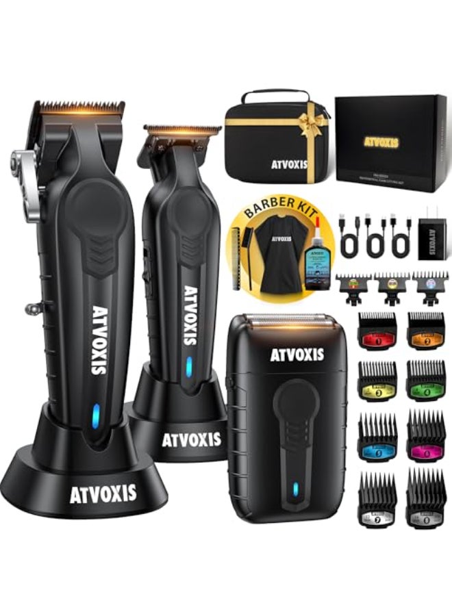 ATVOXIS Hair Clippers for Men Professional Barber Clippers and Trimmers Set Cordless Hair Clippers Hair Cutting Kit Barber Kit Haircut Kit Maquina para Cortar Pelo De Hombre - Image 1