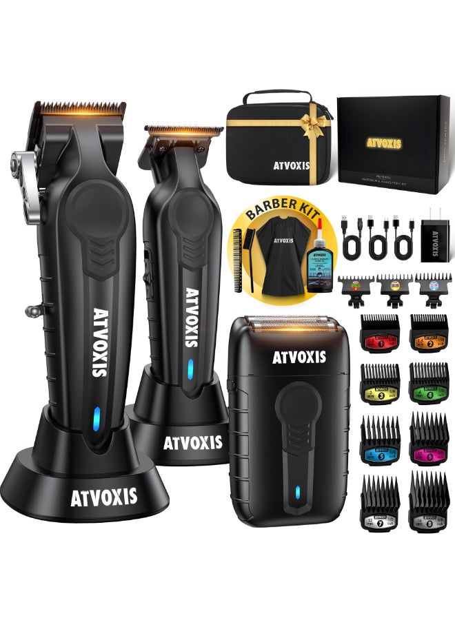 ATVOXIS Hair Clippers for Men Professional Barber Clippers and Trimmers Set Cordless Hair Clippers Hair Cutting Kit Barber Kit Haircut Kit Maquina para Cortar Pelo De Hombre - Image 2