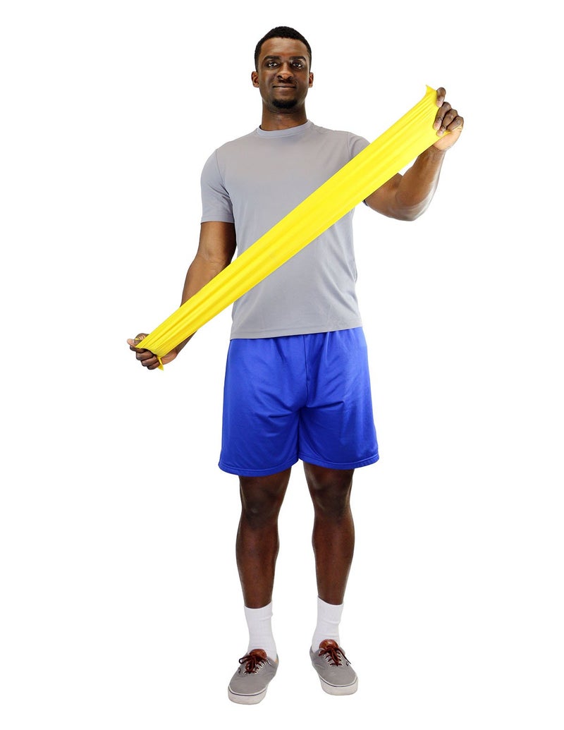 Cando 10-5621 Yellow Latex-Free Exercise Band, X-Light Resistance, 50 yd Length - Image 2