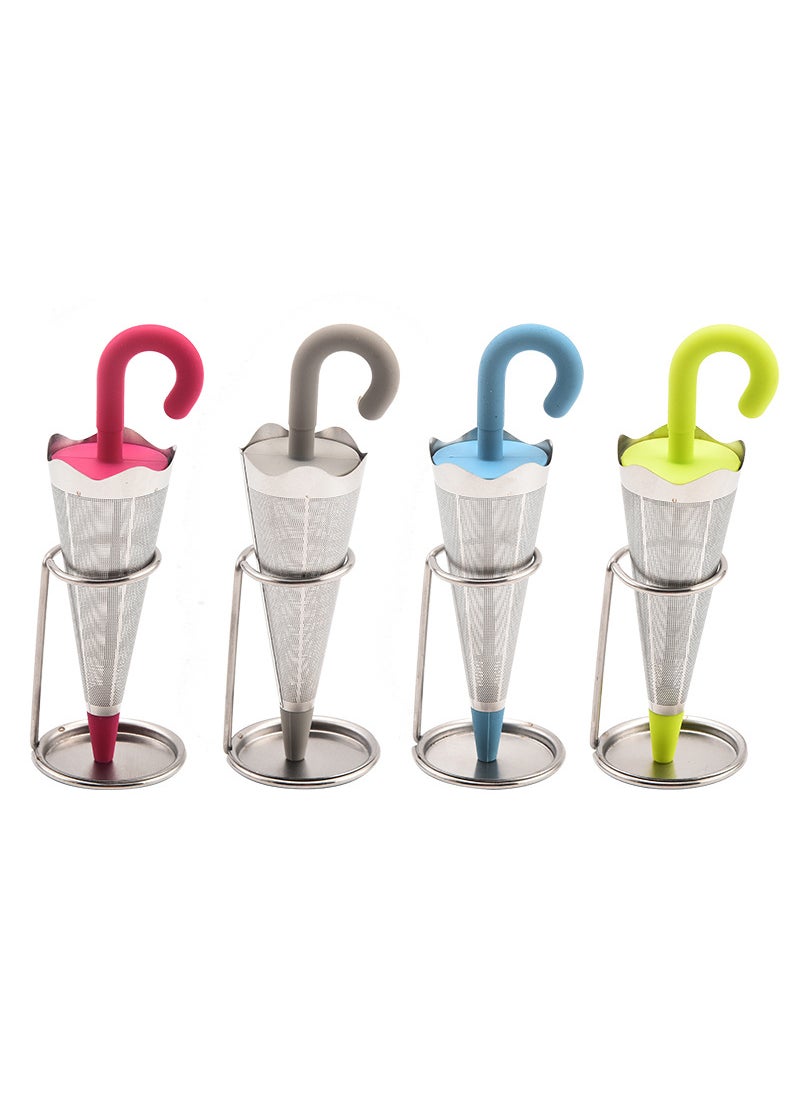 Generic - Creative Umbrella Tea Infuser Silicone Stainless Filter Green - Image 1