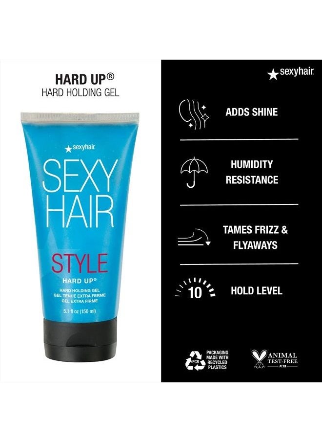 Sexy Hair - Style Hard Up Hard Holding Gel, Extreme Hold | Non-Flaking Formula | All Hair Types, 5.1 Fl Oz - Image 1