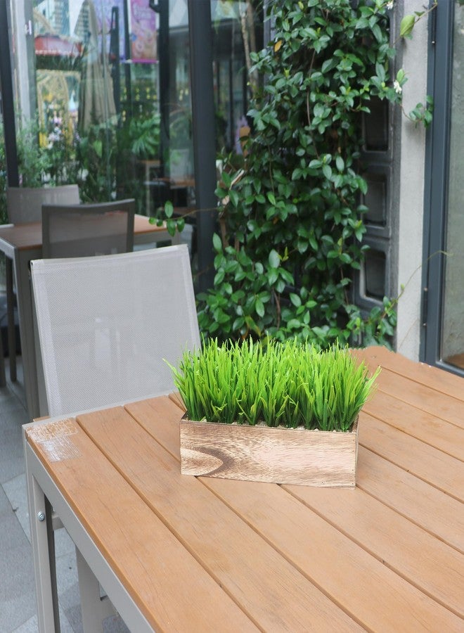 COTSEN 11 Inch Artificial Green Grass Plant Fake Potted Plant Rectangular Wooden Planter Box are Suitable for Family Office Wedding Store Indoor Outdoor Decor - Image 5