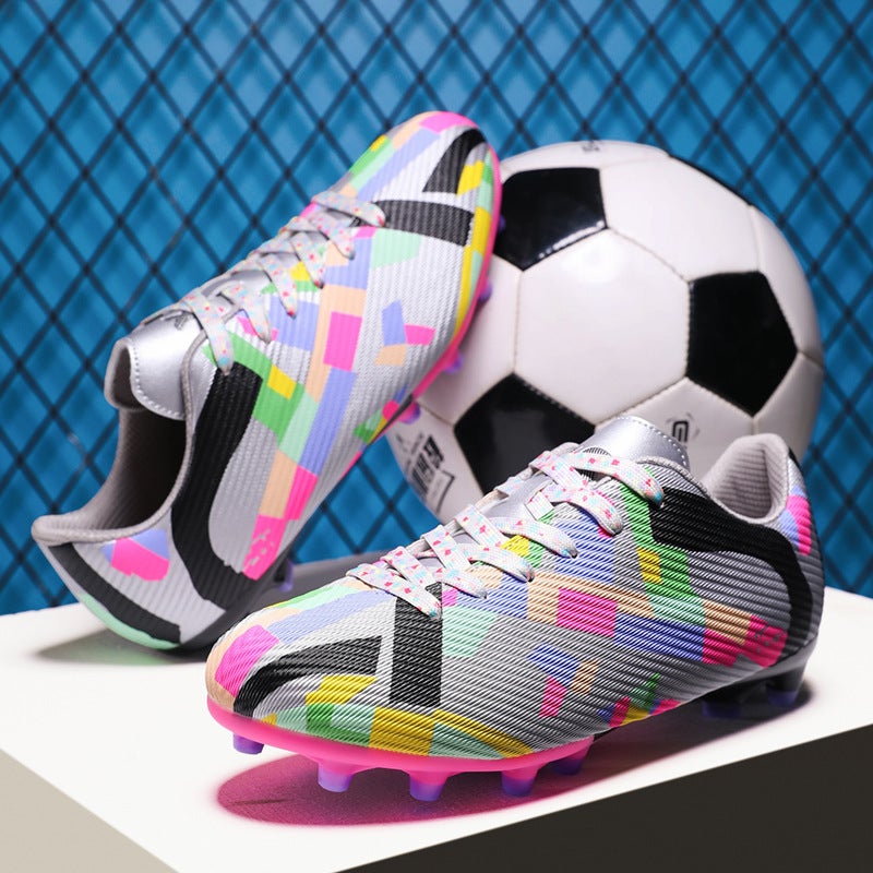 Low-Top Football Shoes Tf Broken Nails Artificial Lawn Ag Nail Leather Feet Boys And Girls Children Teenagers Students Training Shoes - Image 4