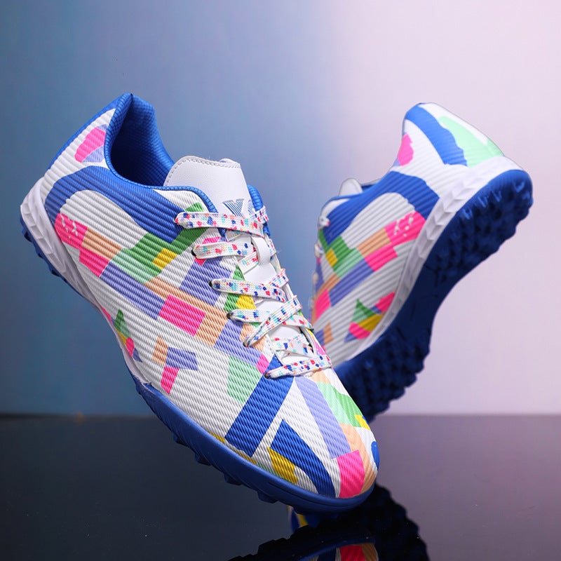 Low-Top Football Shoes Tf Broken Nails Artificial Lawn Ag Nail Leather Feet Boys And Girls Children Teenagers Students Training Shoes - Image 1