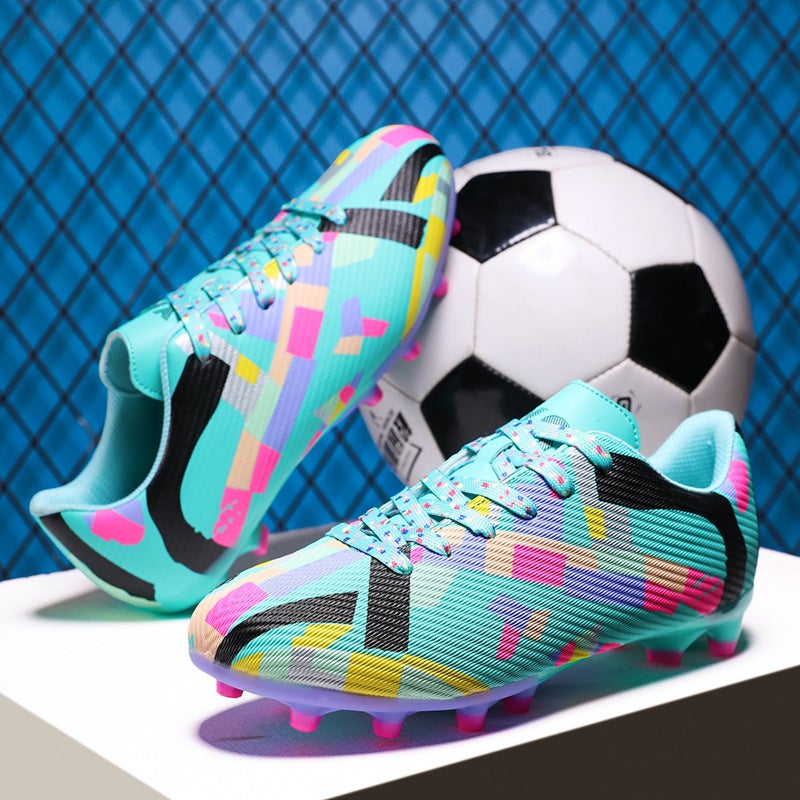 Low-Top Football Shoes Tf Broken Nails Artificial Lawn Ag Nail Leather Feet Boys And Girls Children Teenagers Students Training Shoes - Image 5