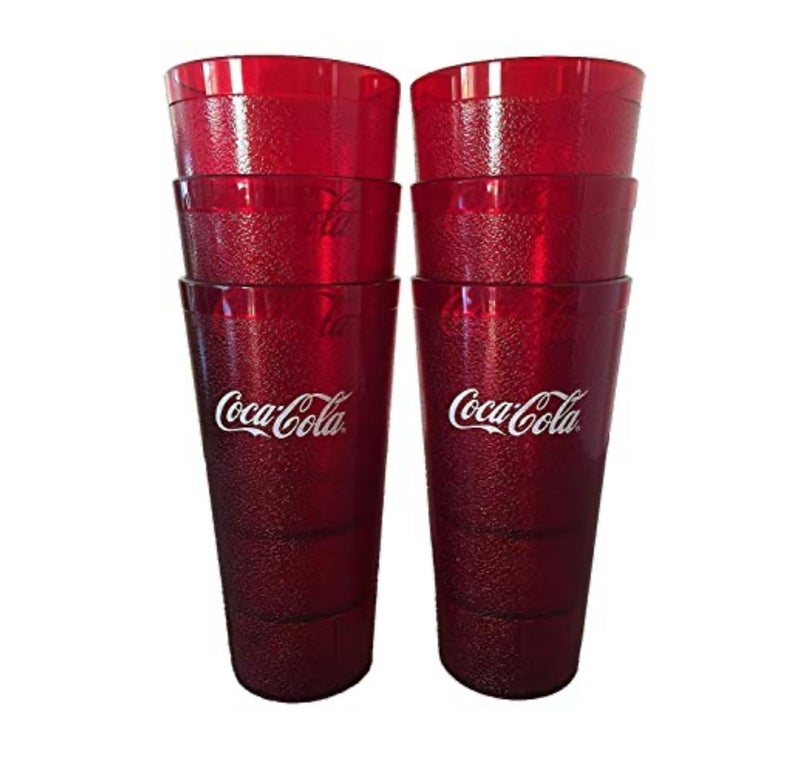 Coca-Cola أكواب بلاستيكية حمراء من كوكا كولا لمطعم سابلاي ديبوت سعة 24 أونصة - Image 1