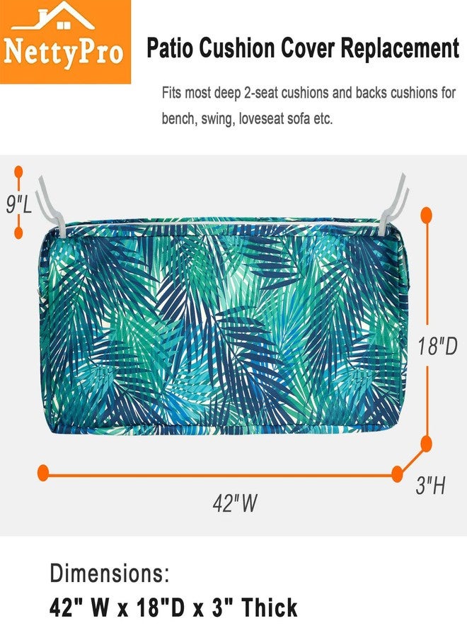 NettyPro Outdoor Patio Bench Swing Cushion Cover Replacement Water Resistant UV Protection Outside Loveseat Cushion Slipcovers with Zipper, 48 x 18 x 3 Inch - Image 4