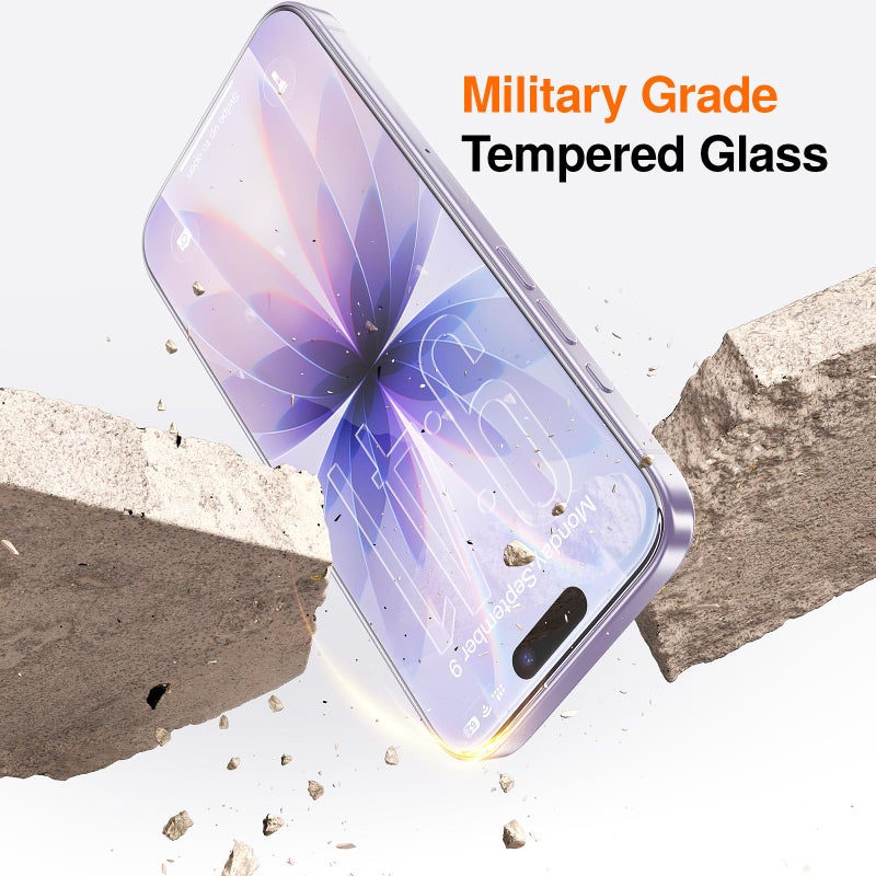 SMARTDEVIL 2 Pack Screen Protector for iPhone 17, 9H Hardness Military Grade Shatterproof HD Clear Tempered Glass, Easy to Install, Auto Bubble-Free and Dust-Free Box, Case Friendly - Image 3