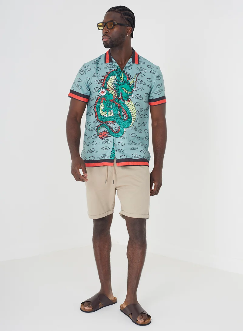 BRAVE SOUL Dragon Print Shirt