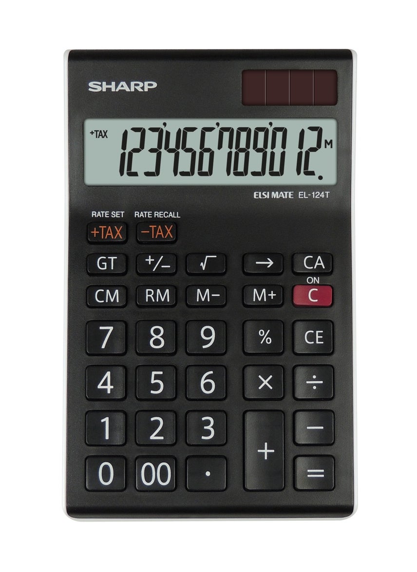 SHARP EL-124TWH 12 Digit Desktop Calculator  - Image 1