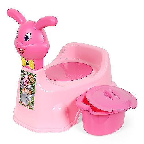 Zerya Rabbit Baby Potty Training Seat Chair for Kids- Infant Potty Toilet Chair with Removable Bowl & Closing Lid (Pink) - Image 1