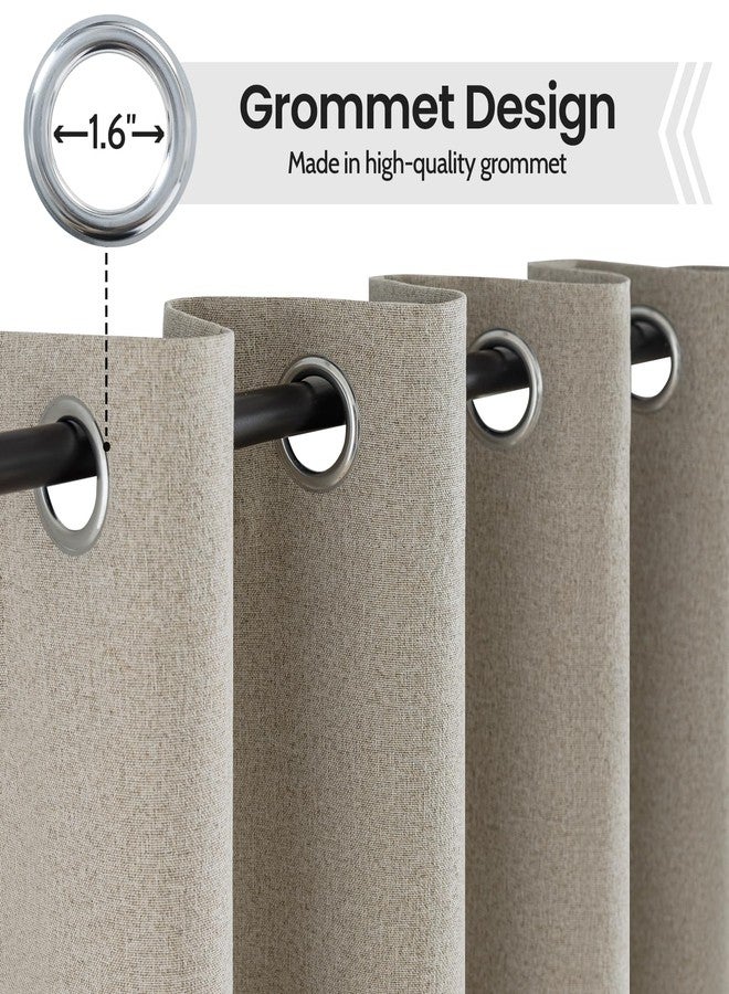 COSVIYA 100% Blackout Natural Linen Curtains & Drapes 84 Inch Length 2 Panels Set, Full Room Darkening Grommet Insulated Thermal Window Panels for Bedroom/Living Room,52x84 inches - Image 4