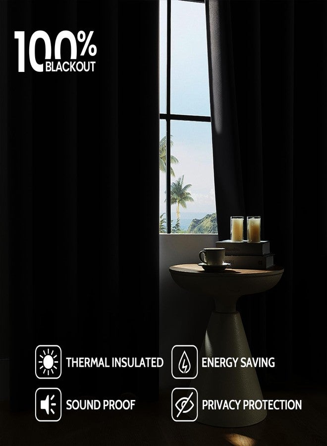 COSVIYA 100% Blackout Natural Linen Curtains & Drapes 84 Inch Length 2 Panels Set, Full Room Darkening Grommet Insulated Thermal Window Panels for Bedroom/Living Room,52x84 inches - Image 2