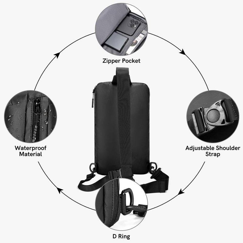 Kingsons Sling Crossbody Bag Anti-theft Chest Shoulder Backpack for Men Waterproof Minimalist Casual Daypack for Travel Gym - Image 4