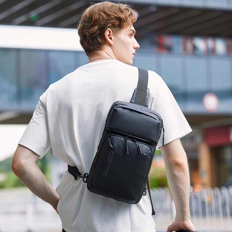 Kingsons Sling Crossbody Bag Anti-theft Chest Shoulder Backpack for Men Waterproof Minimalist Casual Daypack for Travel Gym - Image 2