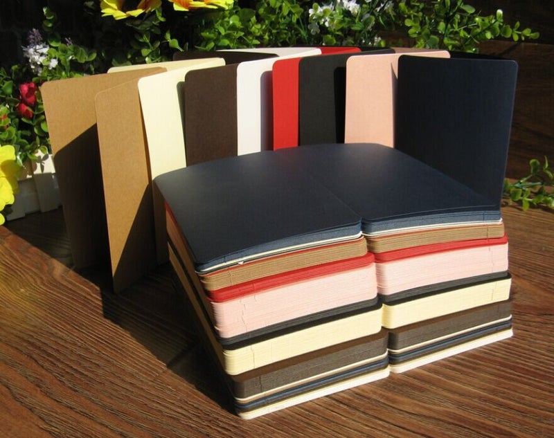 Fillet Diy Folding Greeting Card Template Blank Folding Card Hand-Painted Graffiti Cowhide White Card A Variety Of Options - Image 3