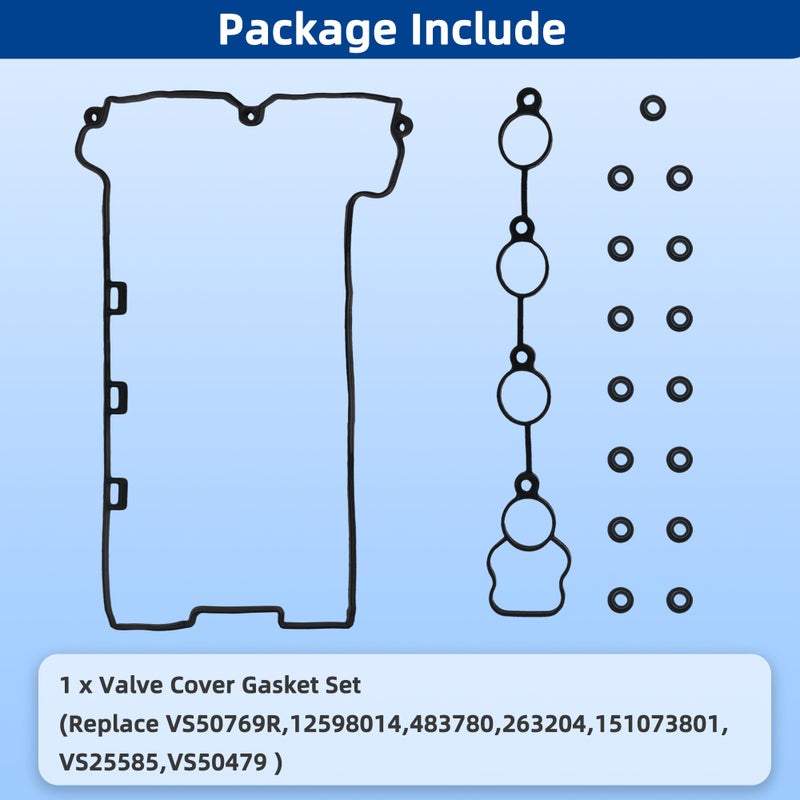 RICHWEI VS50769R Engine Valve Cover Gasket Set for Chevy Cobalt HHR Malibu, Pontiac G5 G6 Solstice Pursuit, Saturn Aura Ion Sky Vue 2006 2007 2008 2009 2010 2011 2012 2.2L 2.4L L4 - Image 4