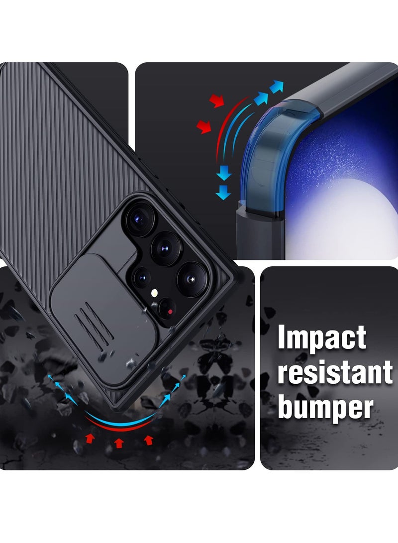Aookay for Samsung Galaxy S24 Ultra Case with Camera Cover, Non Slip & Anti-Fingerprint,Drop Protection, Slim Thin Protective Phone Case(Black) - Image 4