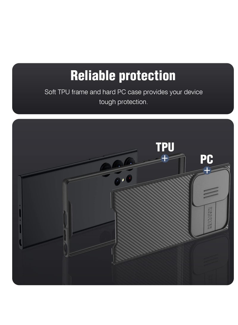 Aookay for Samsung Galaxy S24 Ultra Case with Camera Cover, Non Slip & Anti-Fingerprint,Drop Protection, Slim Thin Protective Phone Case(Black) - Image 3