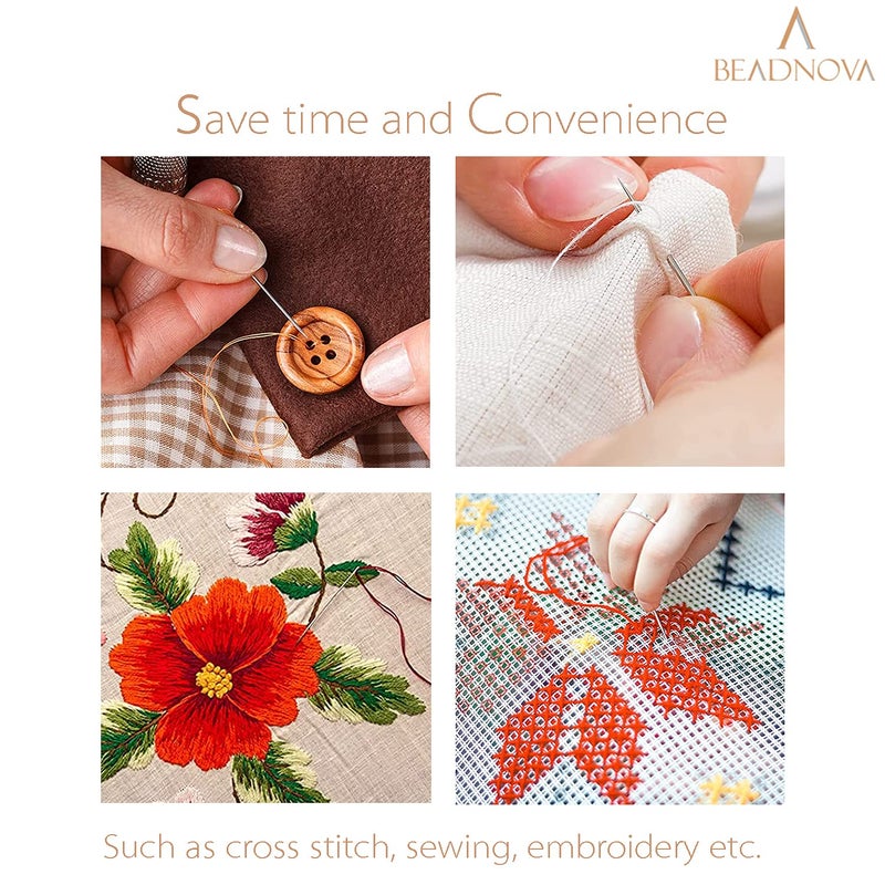 BEADNOVA Embroidery Needle Threader Tool 50pcs Aluminum Sewing Machine Needle Threader for Hand Sewing Cross Stitch Craft Knitting Quilting (50pcs) - Image 5