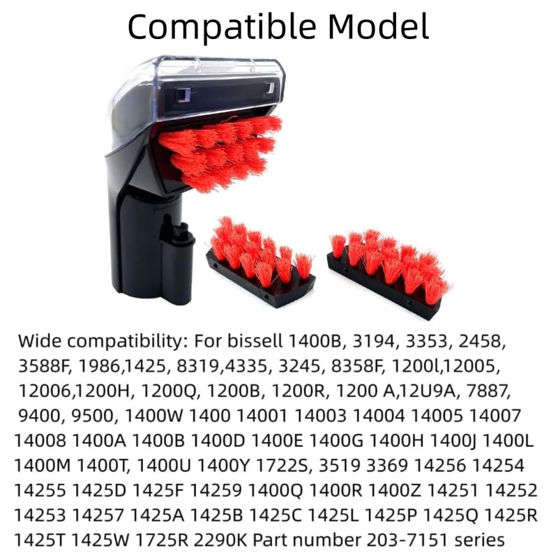 Sionlan 1400B 3in Little Green Machine Brush Replacement parts Compatible For bissell 1400B 3353 3194 2458 3588F 1986 1425 Multi-Purpose Portable Tough Stain Brush Tool Attachments Black ï¼ˆ1+2ï¼‰Pack - Image 2