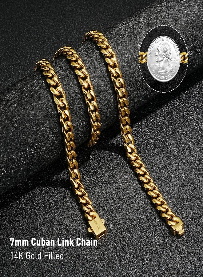 waitrose 7mm Silver Chain for Men Miami Cuban Link Mens Chain,925 Sterling Silver/14K Gold Plated and 316L Stainless Steel Silver/Gold Chains for Men Necklace, 30 inches, Sterling Silver, No Gemstone - Image 3