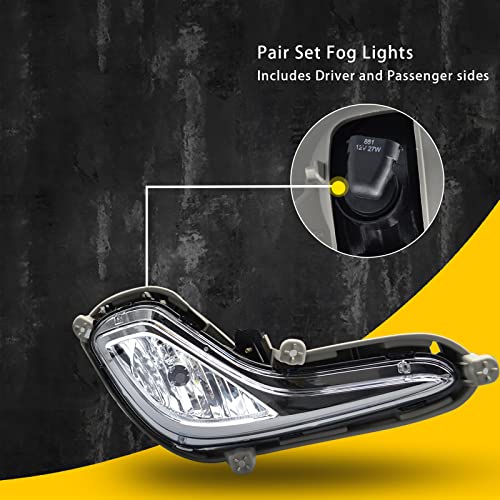 BOXLIGHT Fog Lights Fit For 2012-2017 Hyundai Accent Pair Fog Lights Bumper Lamps Full Kit with Switch and Harness (Clear Lens) - Image 3
