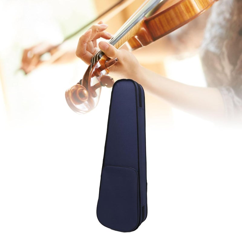 Violin Case, 3 Layer Professional Triangular Shape Backpack Violin Carrying Case Lightweight Pressure Triangular Travel Box with Humidity Meter (Red Lining - Image 2