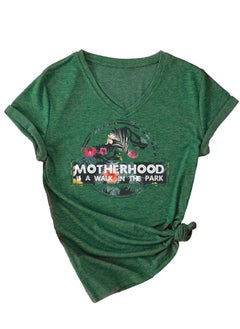 Generic New MOTHERHOOD V-Neck Fashion Womens Tee 3812-retro green (color picture) 