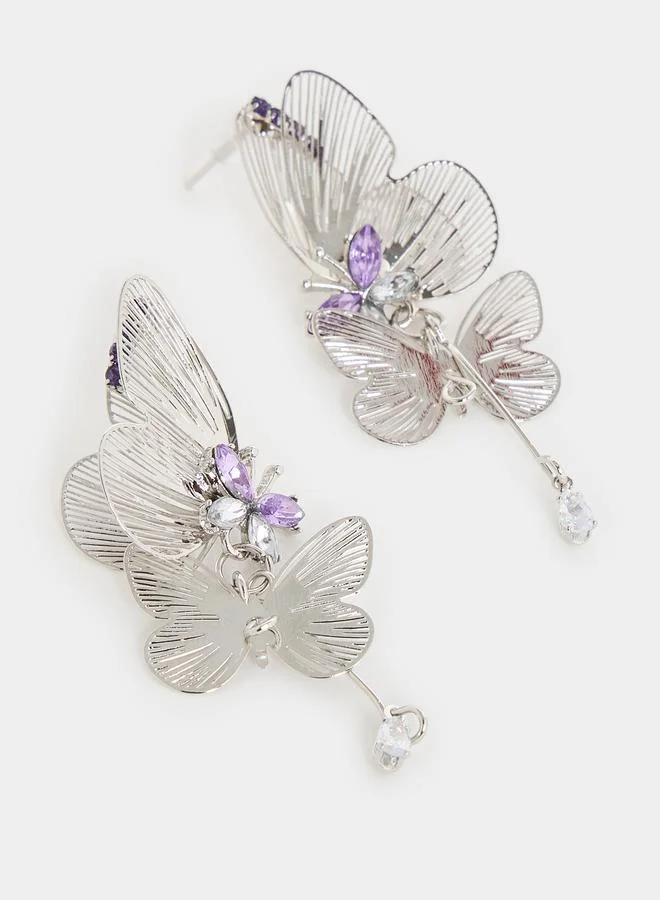 Styli Butterfly Drop Earrings