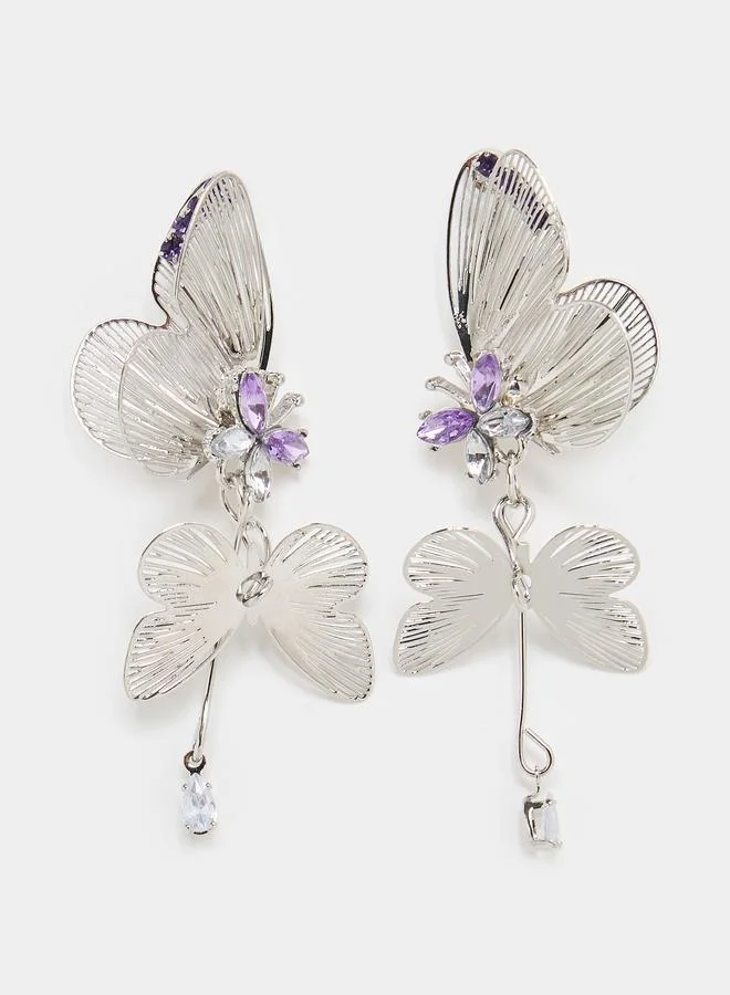 Styli Butterfly Drop Earrings