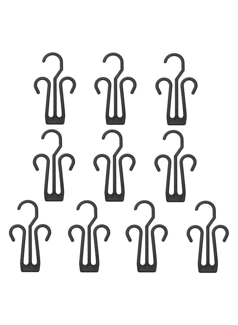SOLDOUT 10 PCS Portable Plastic Shoe Organizer Hangers Shoes Drying Hooks Slipper Hanger Hanging Sturdy Rack (Black, Pack of 10) - Image 2