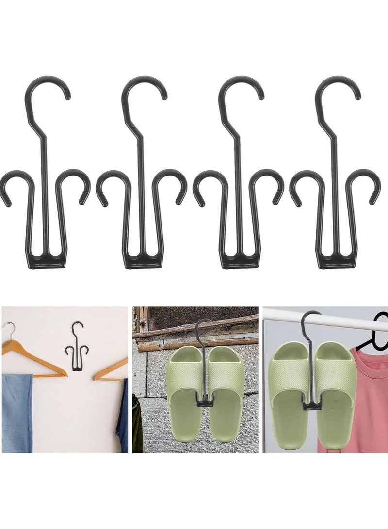 SOLDOUT 10 PCS Portable Plastic Shoe Organizer Hangers Shoes Drying Hooks Slipper Hanger Hanging Sturdy Rack (Black, Pack of 10) - Image 3