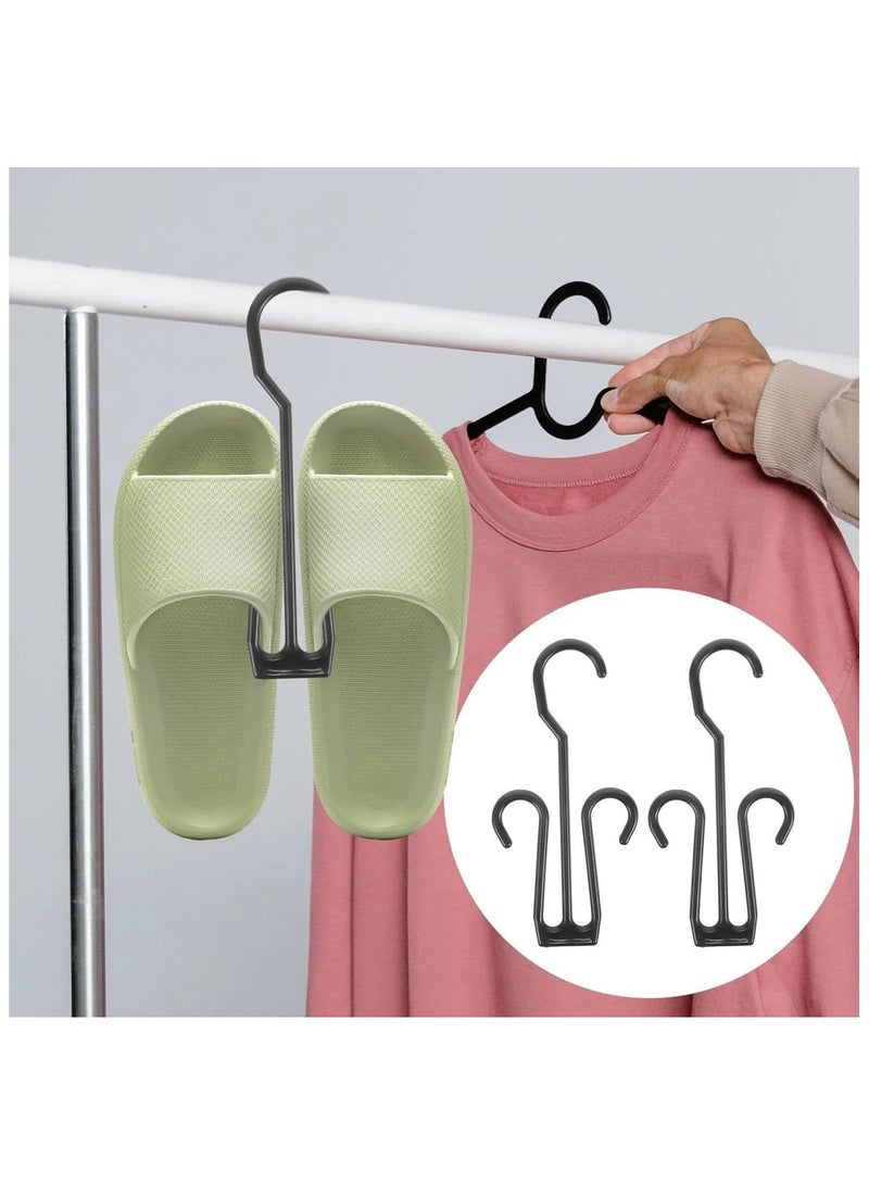 SOLDOUT 10 PCS Portable Plastic Shoe Organizer Hangers Shoes Drying Hooks Slipper Hanger Hanging Sturdy Rack (Black, Pack of 10) - Image 4