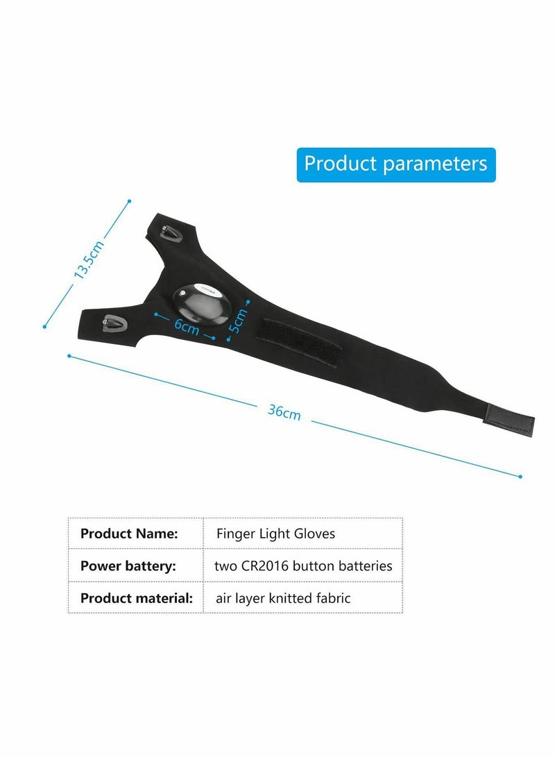 KASTWAVE Outdoor Fishing Gloves, 2 LED Flashlight Gloves Fingerless Night Lighting Gloves, Magic Strap Thumb Index Finger Bicycle Glove for Hiking Camping Emergency Survival, 1 Pair  - Image 4